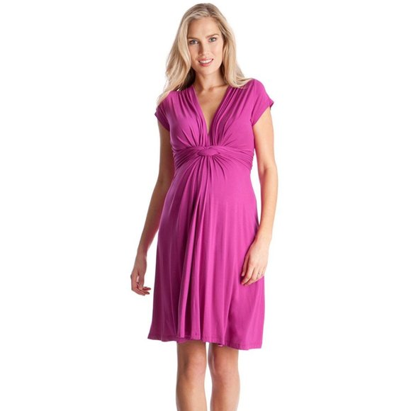 Seraphine Dresses & Skirts - Seraphine Knot Front Jolene Maternity Dress short sleeve size 4